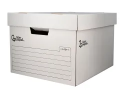 Container a archives liderpapel carton montage automatique pour 3 boites format a4+ / 4 classeurs a-z 387x333x260mm