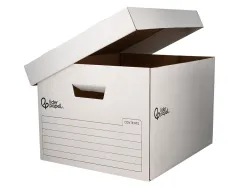Container a archives liderpapel carton montage automatique pour 3 boites format a4+ / 4 classeurs a-z 387x333x260mm