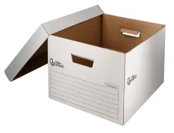 Container a archives liderpapel carton montage automatique pour 3 boites format a4+ / 4 classeurs a-z 387x333x260mm