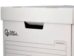 Container a archives liderpapel carton montage automatique pour 3 boites format a4+ / 4 classeurs a-z 387x333x260mm