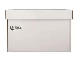 Container a archives liderpapel carton montage automatique pour 3 boites format a4+ / 4 classeurs a-z 387x333x260mm