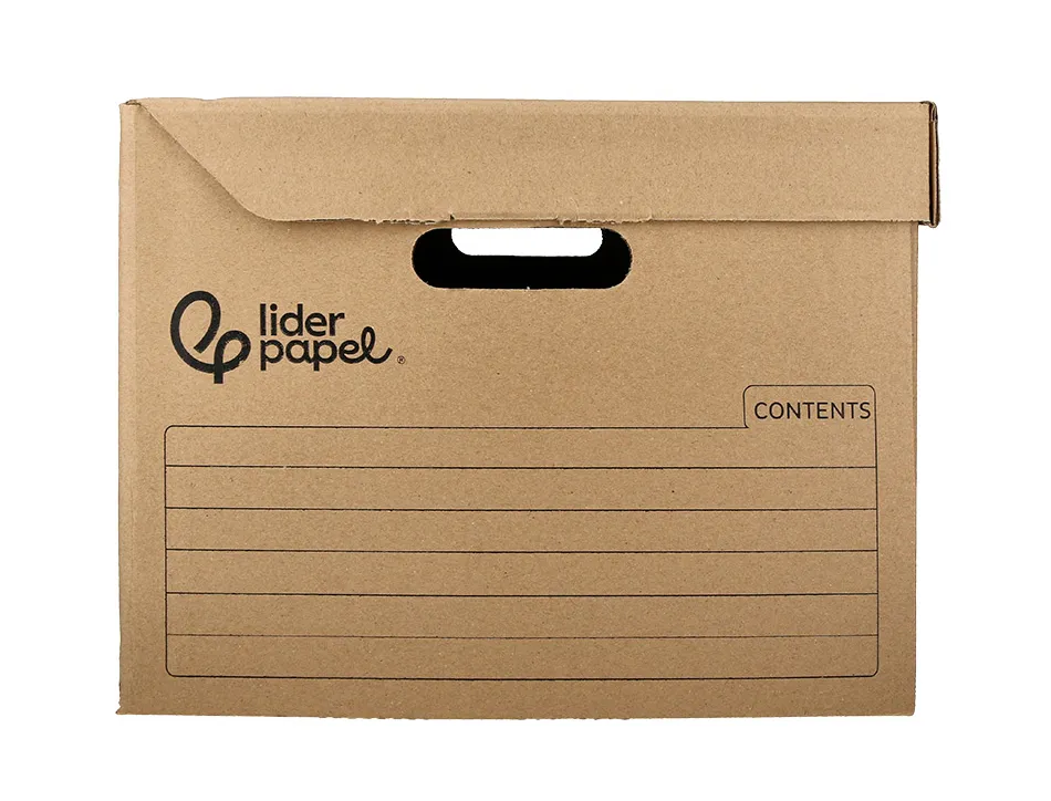 Container a archives liderpapel carton montage manuel p our 3 boites format a4+ / 3 classeurs a-z 387x333x260mm