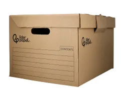 Container a archives liderpapel carton montage manuel p our 3 boites format a4+ / 3 classeurs a-z 387x333x260mm