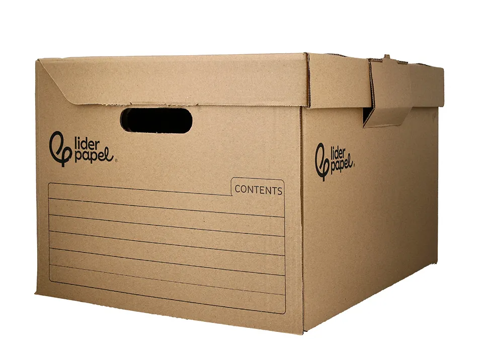 Container a archives liderpapel carton montage manuel p our 3 boites format a4+ / 3 classeurs a-z 387x333x260mm