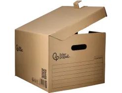 Container a archives liderpapel carton montage manuel p our 3 boites format a4+ / 3 classeurs a-z 387x333x260mm