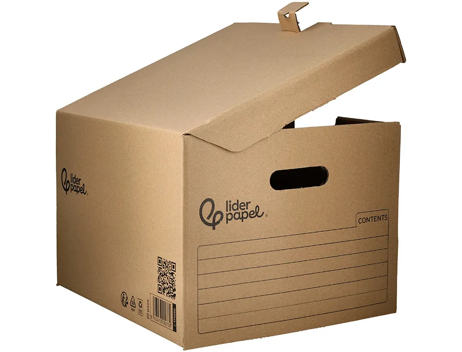 Container a archives liderpapel carton montage manuel p our 3 boites format a4+ / 3 classeurs a-z 387x333x260mm