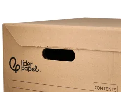 Container a archives liderpapel carton montage manuel p our 3 boites format a4+ / 3 classeurs a-z 387x333x260mm