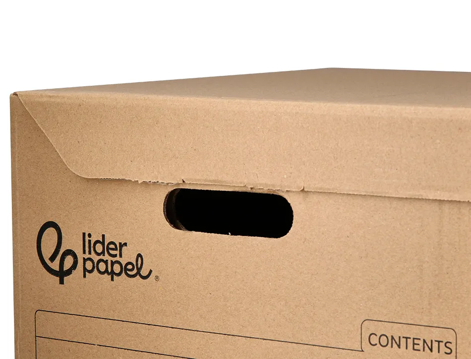 Container a archives liderpapel carton montage manuel p our 3 boites format a4+ / 3 classeurs a-z 387x333x260mm