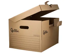 Container a archives liderpapel carton montage manuel p our 3 boites format a4+ / 3 classeurs a-z 387x333x260mm