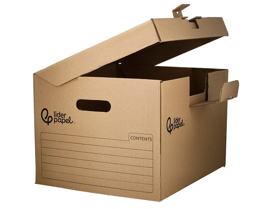 Container a archives liderpapel carton montage manuel p our 3 boites format a4+ / 3 classeurs a-z 387x333x260mm