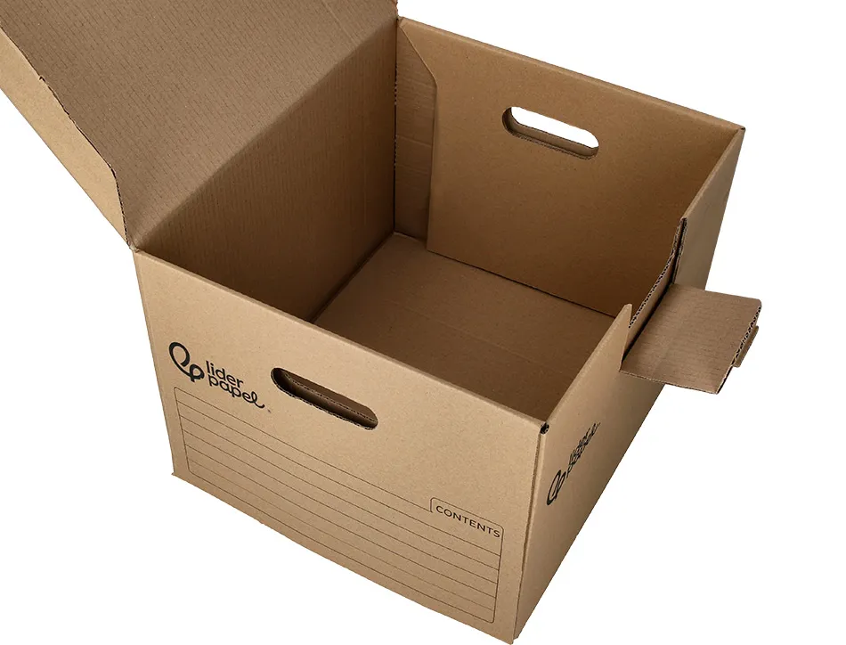 Container a archives liderpapel carton montage manuel p our 3 boites format a4+ / 3 classeurs a-z 387x333x260mm
