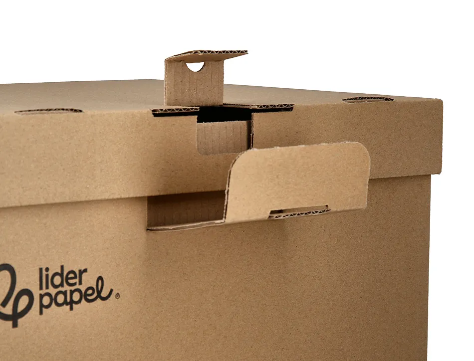 Container a archives liderpapel carton montage manuel p our 3 boites format a4+ / 3 classeurs a-z 387x333x260mm