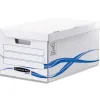 Conteneur bankers box basique montage manuel carton blanc / bleu