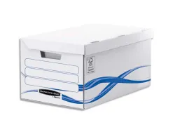 Conteneur bankers box basique montage manuel carton blanc / bleu