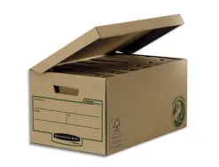 Conteneur bankers box earth series carton recyclé kraft brun montage manuel