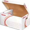 Conteneur esselte carton ondulé blanc recyclable taille l 365x255x550mm 5/6 boîtes couvercle rabattable ouverture dessus