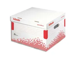 Conteneur esselte speedbox carton blanc recyclé 433x263x364mm montage rapide capacité 4/5 boîtes dos 80/100mm