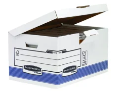Conteneur fellowes flip top maxi 6 carton ondulé capacité 4/6 boîtes archives dos 80/120mm ouverture dessus