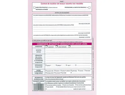 Contrat location locaux weber diffusion 4 pages 1 bail habitation liasse 2 contrats