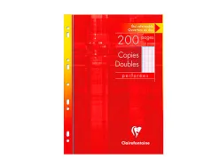 Copie double clairefontaine a4 210x297mm papier vélin velouté 100p 90g séyès perforées étui verni