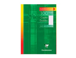 Copie double clairefontaine a4 210x297mm papier vélin velouté 100p 90g 5x5mm perforées étui verni