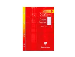 Copie double clairefontaine a4 210x297mm papier vélin velouté 200p 90g 5x5mm perforées étui verni