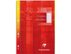 Copie double clairefontaine a4 210x297mm papier vélin velouté 200p 90g séyès perforées étui verni