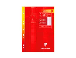 Copie double clairefontaine a4 210x297mm papier vélin velouté 200p 90g séyès perforées étui verni