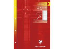 Copies doubles clairefontaine perforees deficients visuels 21x29,7cm 100p seyes noir 2,5mm