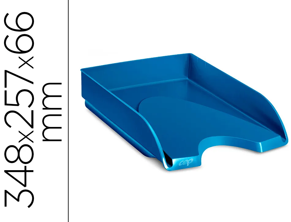 Corbeille courrier cep riviera polystyrene antichoc superposable verticale / escalier 348x257x66mm bleu