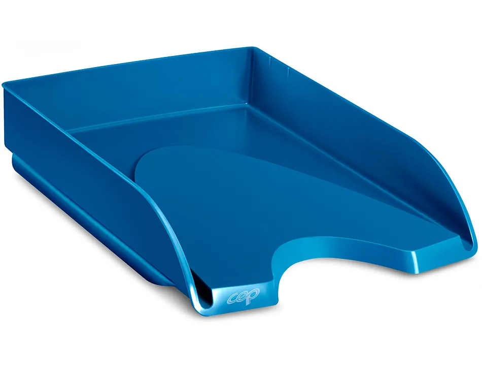 Corbeille courrier cep riviera polystyrene antichoc superposable verticale / escalier 348x257x66mm bleu