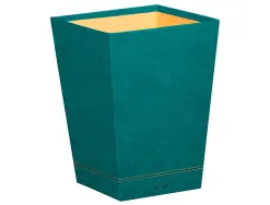 Corbeille papiers rhodiarama simil cuir paon velout 15 l 27x27x32 cm