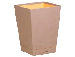 Corbeille papiers rhodiarama simil cuir taupe velout 15l 27x27x32 cm