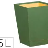 Corbeille papiers rhodiarama simil cuir sauge velout 15l 27x27x32 cm