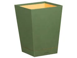 Corbeille papiers rhodiarama simil cuir sauge velout 15l 27x27x32 cm