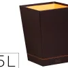 Corbeille papiers rhodiarama simil cuir noir velout 15 l 27x27x32 cm