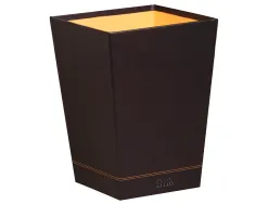 Corbeille papiers rhodiarama simil cuir noir velout 15 l 27x27x32 cm
