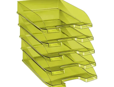 Corbeille à courrier cep first tonic polypropylène antichoc préhension facile 350x255x65mm coloris vert