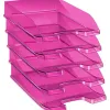 Corbeille à courrier cep first tonic polypropylène antichoc préhension facile 350x255x65mm coloris rose
