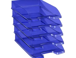 Corbeille à courrier cep first tonic polypropylène antichoc préhension facile 350x255x65mm coloris bleu