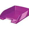 Corbeille à courrier leitz wow polystyrène 255x70x357mm superposable verticale/escalier coloris violet métallisé