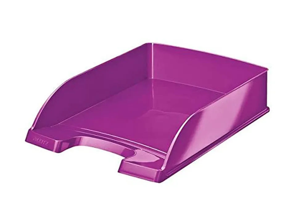 Corbeille à courrier leitz wow polystyrène 255x70x357mm superposable verticale/escalier coloris violet métallisé