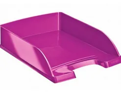 Corbeille à courrier leitz wow polystyrène 255x70x357mm superposable verticale/escalier coloris violet métallisé