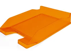Corbeille à courrier q-connectpolypropylène documents a4+ 240x320mm empilable 350x255x65mm coloris orange transparent