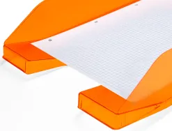 Corbeille à courrier q-connectpolypropylène documents a4+ 240x320mm empilable 350x255x65mm coloris orange transparent