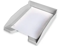 Corbeille à courrier q-connectpolypropylène documents a4+ 240x320mm empilable 350x255x65mm coloris gris opaque