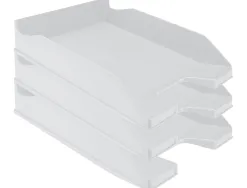 Corbeille à courrier q-connectpolypropylène documents a4+ 240x320mm empilable 350x255x65mm coloris gris opaque