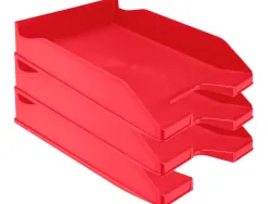 Corbeille à courrier q-connectpolypropylène documents a4+ 240x320mm empilable 350x255x65mm coloris rouge opaque