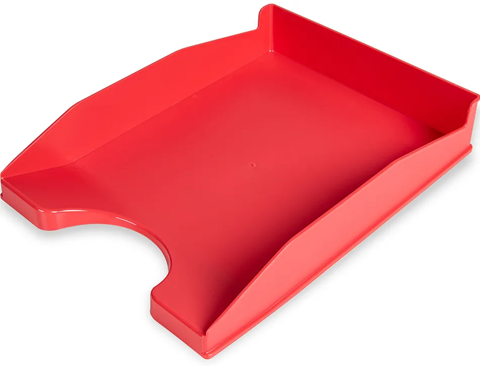 Corbeille à courrier q-connectpolypropylène documents a4+ 240x320mm empilable 350x255x65mm coloris rouge opaque