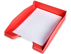 Corbeille à courrier q-connectpolypropylène documents a4+ 240x320mm empilable 350x255x65mm coloris rouge opaque